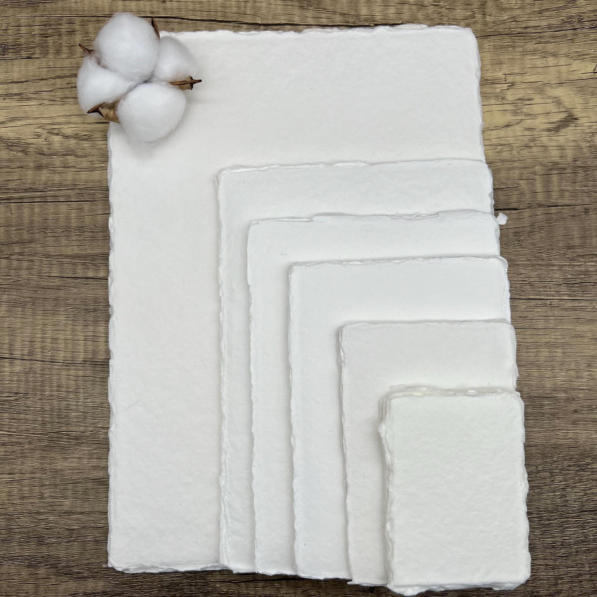White 300gsm Handmade Cotton Paper (Set of 10)