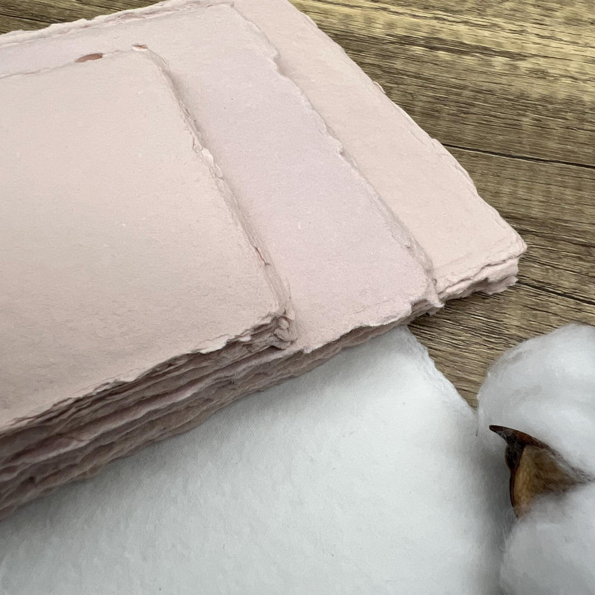 Blush Pink Handmade Cotton Paper (Set of 10)