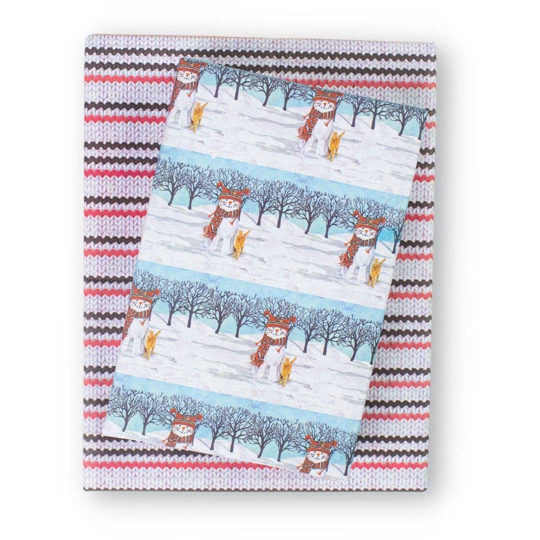 Knits 'n Kitty • Double-Sided Eco Wrapping Paper • Holiday Edition