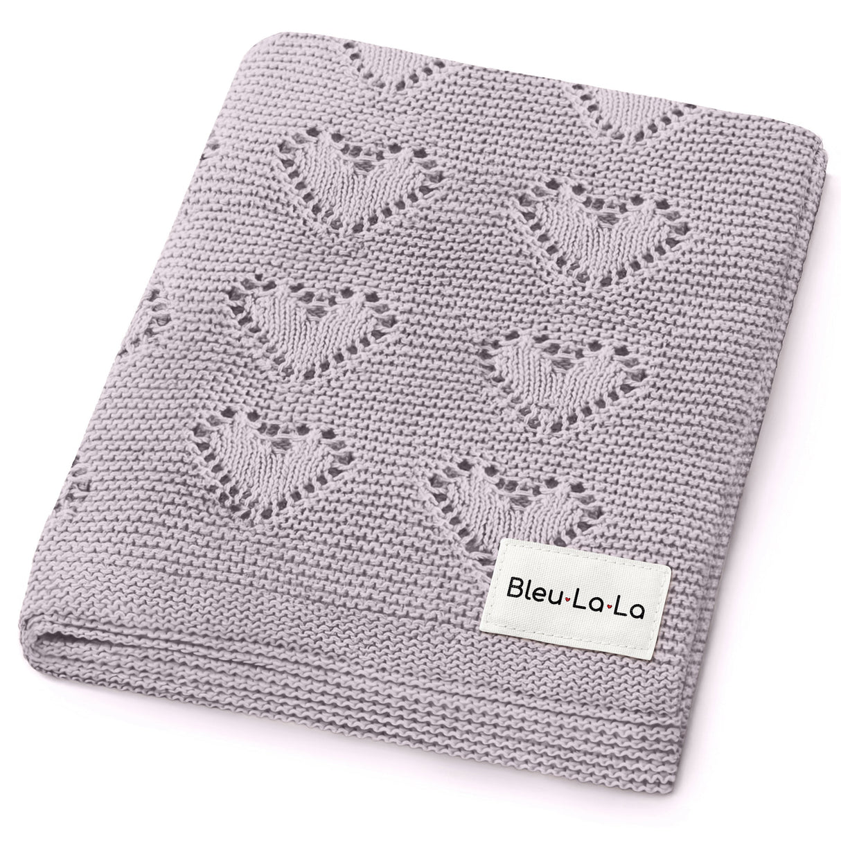 100% Cotton Luxury Knit Heart Swaddle Baby Blanket