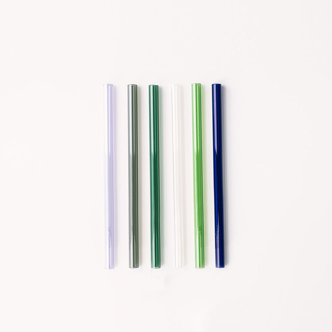 Classic 10" Glass Straw Set - Seaglass