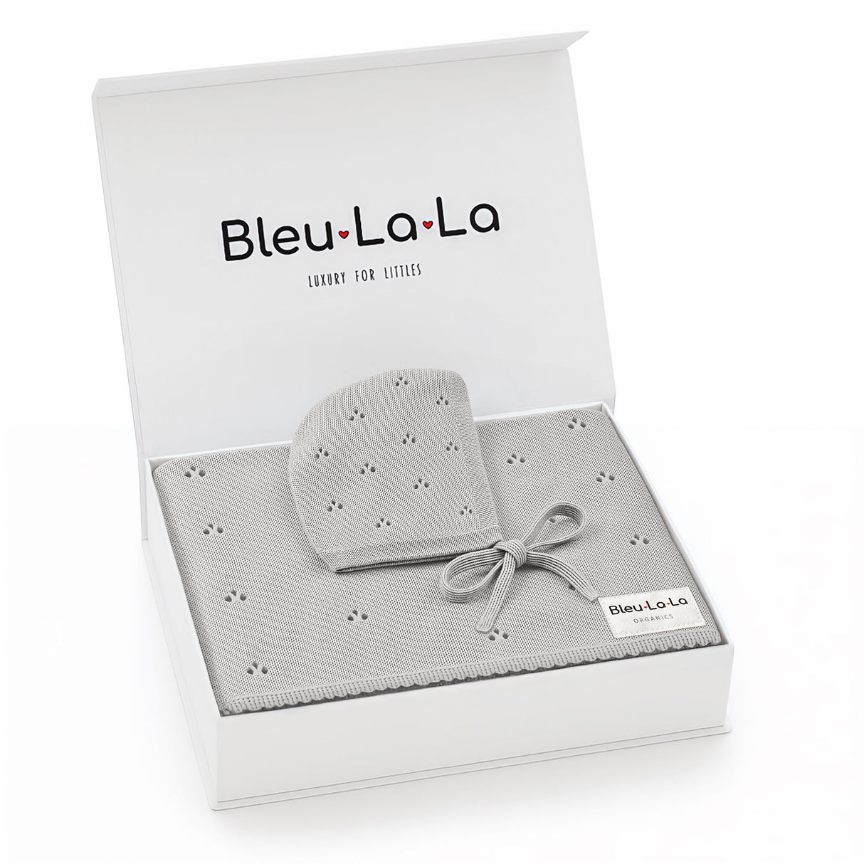 Organic Pointelle Swaddle Blanket + Hat Gift Set