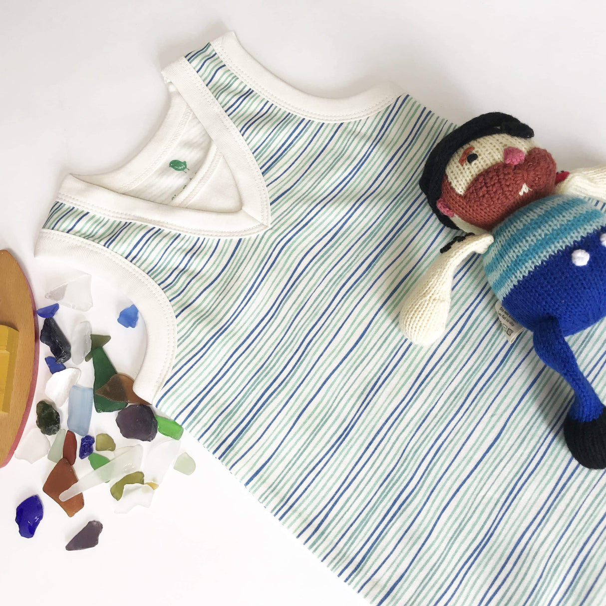 tank romper | pin stripes