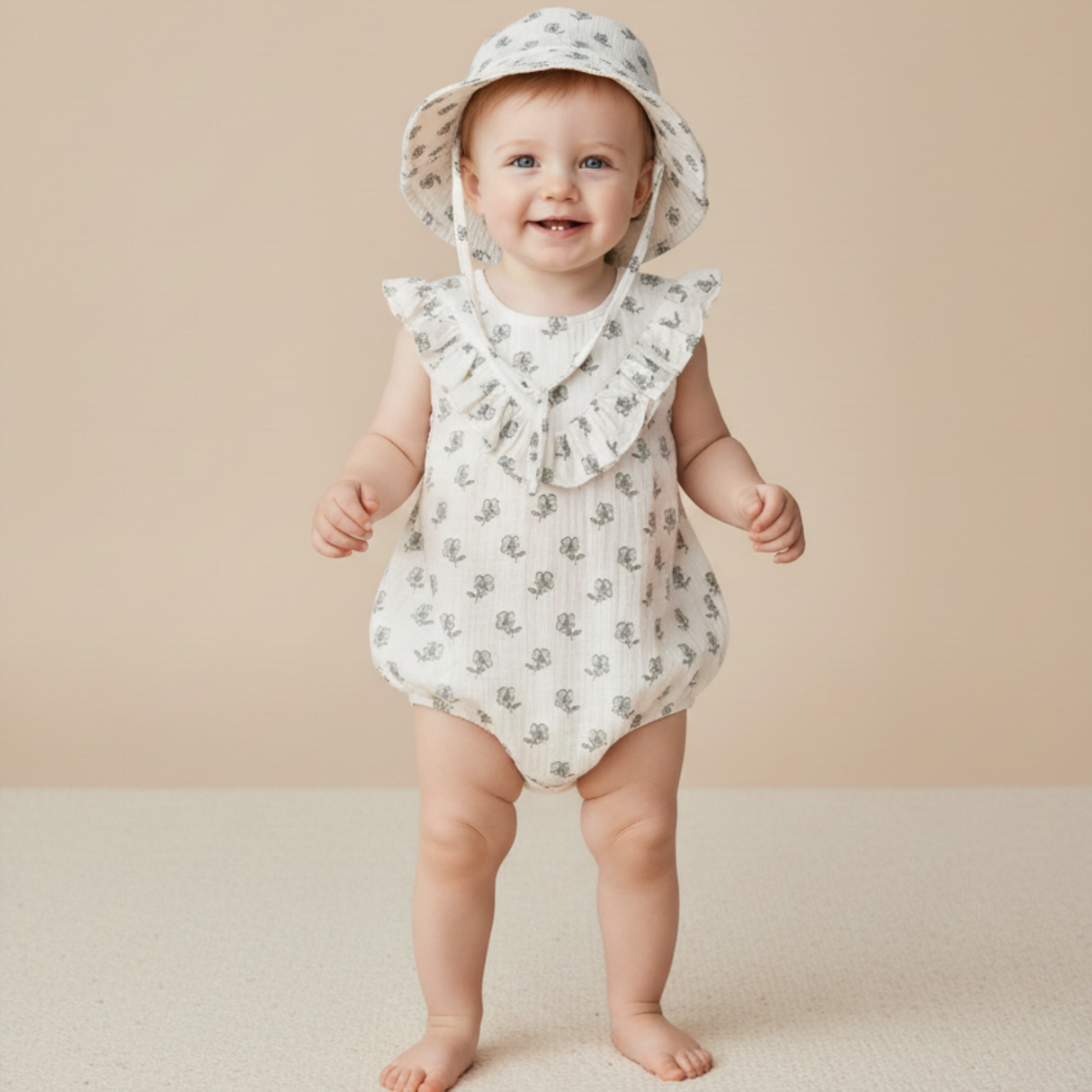 Organic Bucket Sun Hat - Poppy