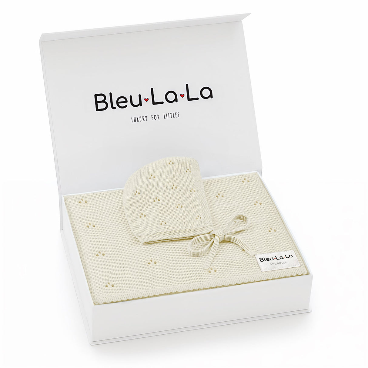 Organic Pointelle Swaddle Blanket + Hat Gift Set