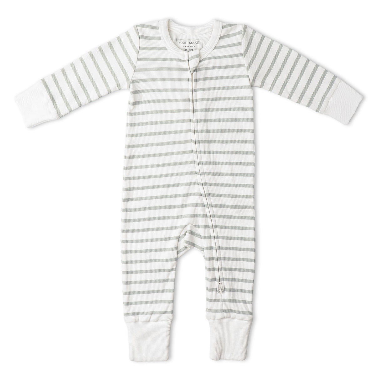 Organic 2-Way Zip Romper - Fog Stripes
