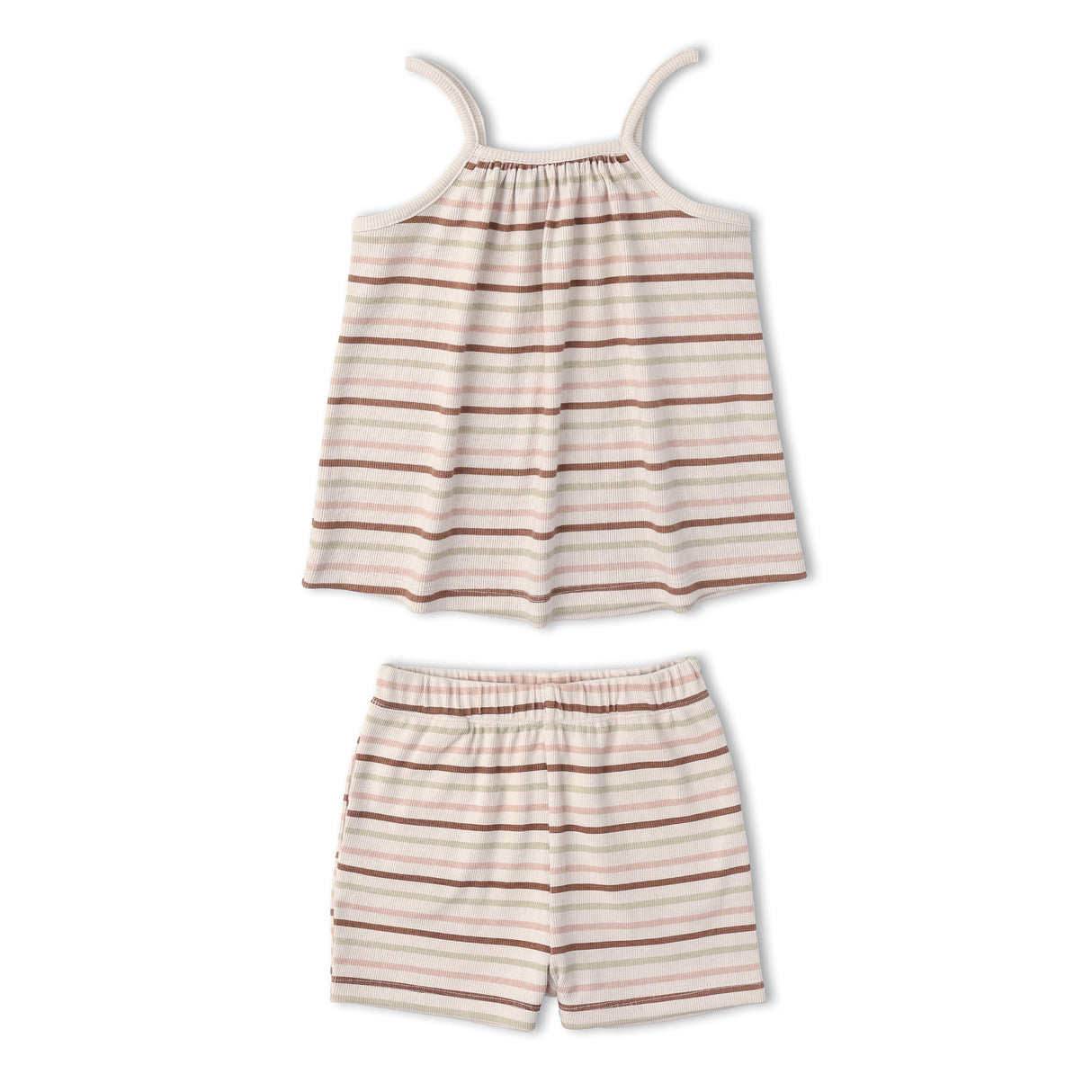 Organic Tank Top & Shorts Set - Terra Stripes