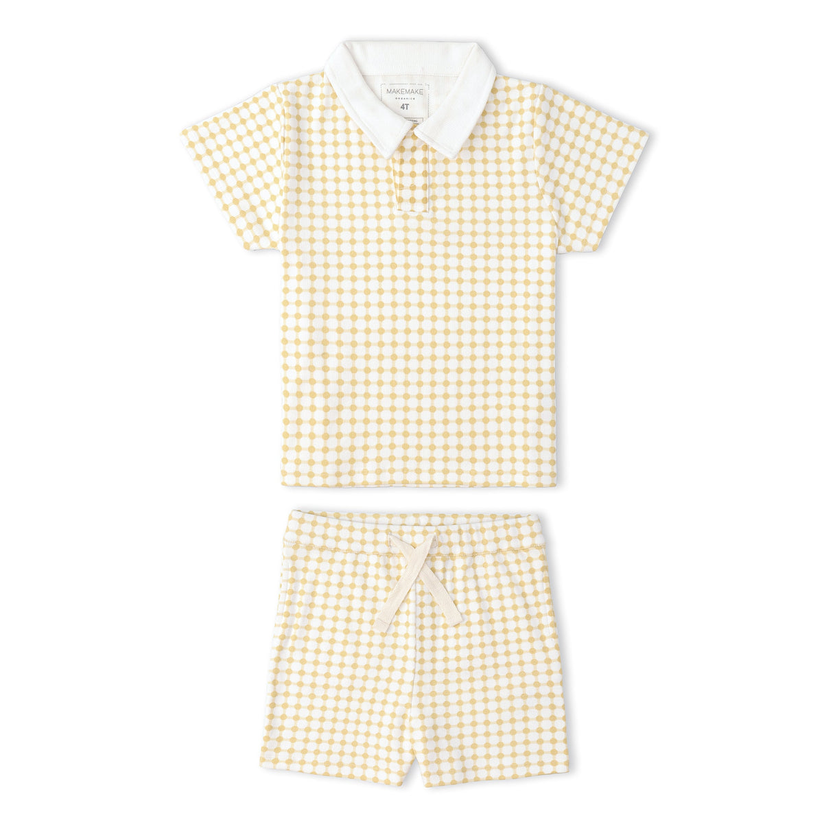 Organic Collar Tee & Shorts Set - Dotty Gingham