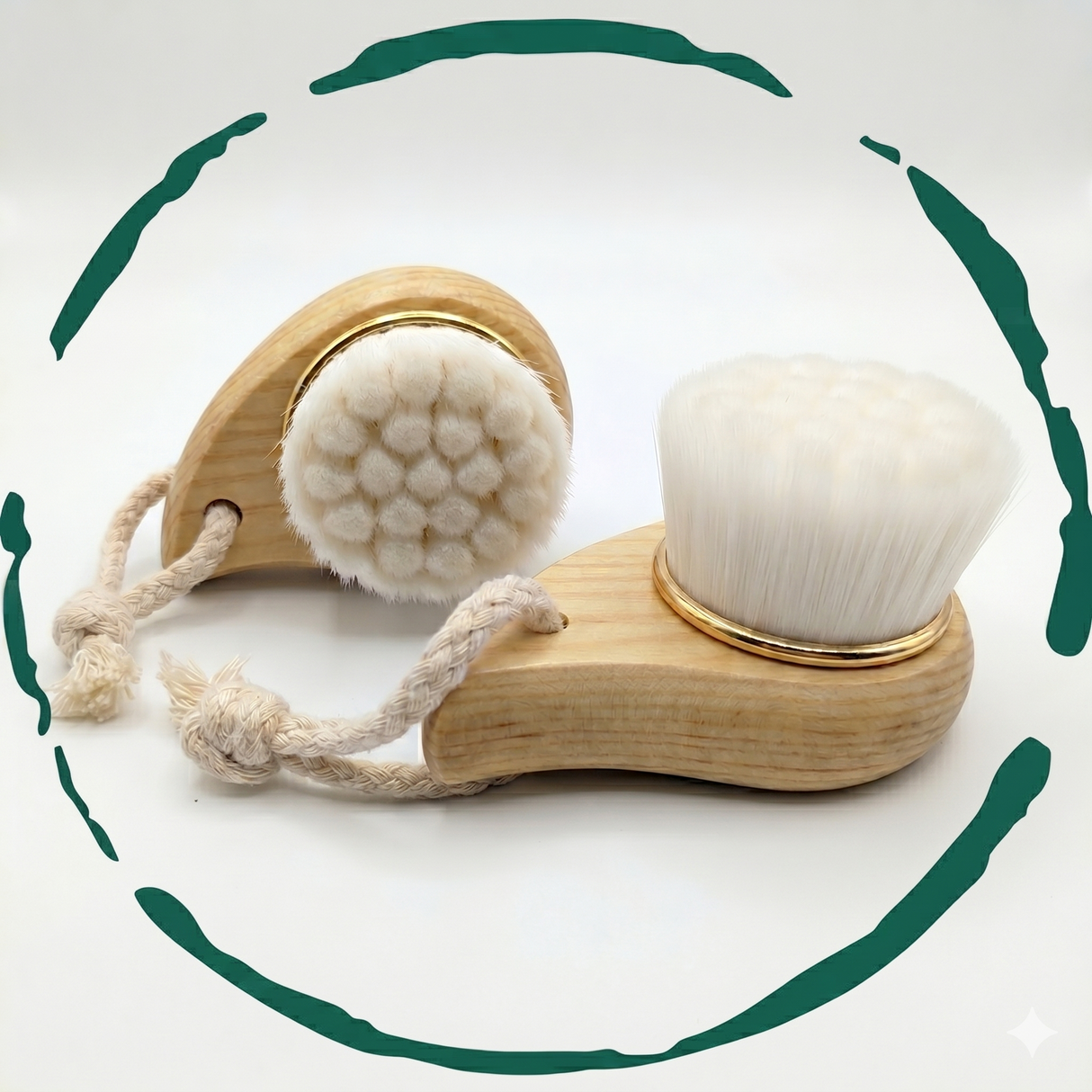 2-Pack Extra-Fine Facial Brush with Bamboo Handle