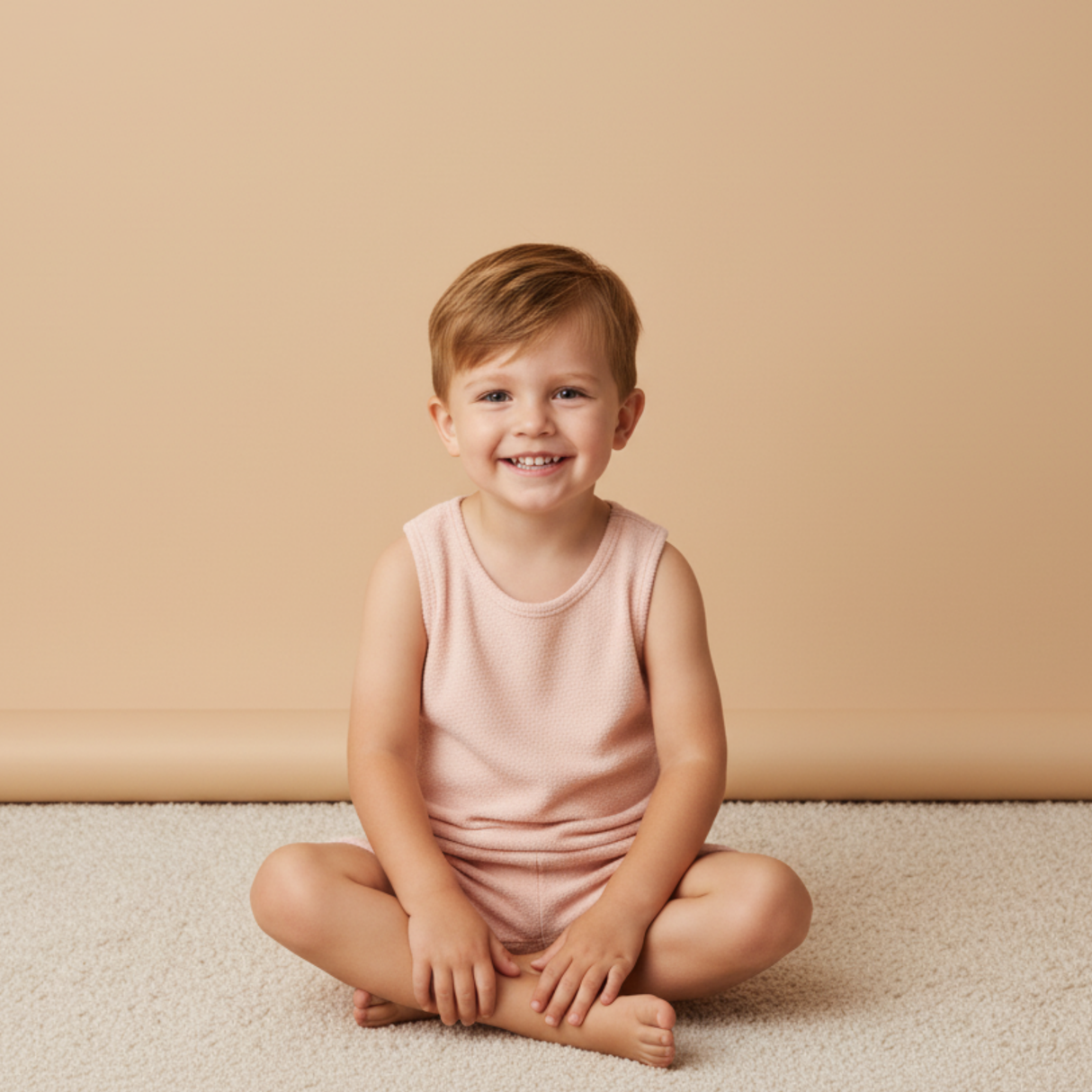 Organic Sleeveless Tee & Shorts Set - Blush