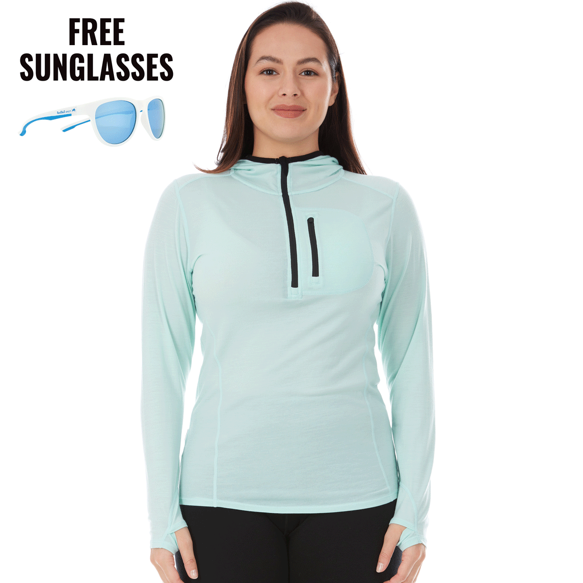 Microweight - Women's 1/4 Zip Sun Hoodie Woolverino
