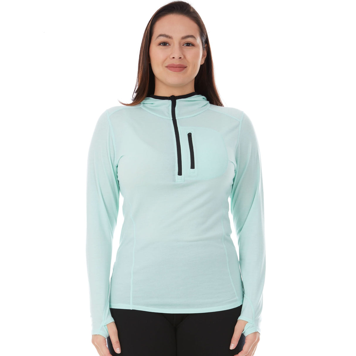Microweight - Women's 1/4 Zip Sun Hoodie Woolverino