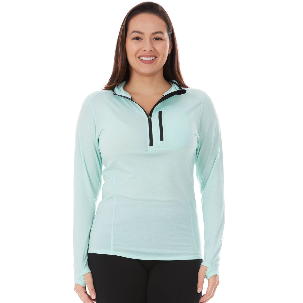 Microweight - Women's 1/4 Zip Sun Hoodie Woolverino