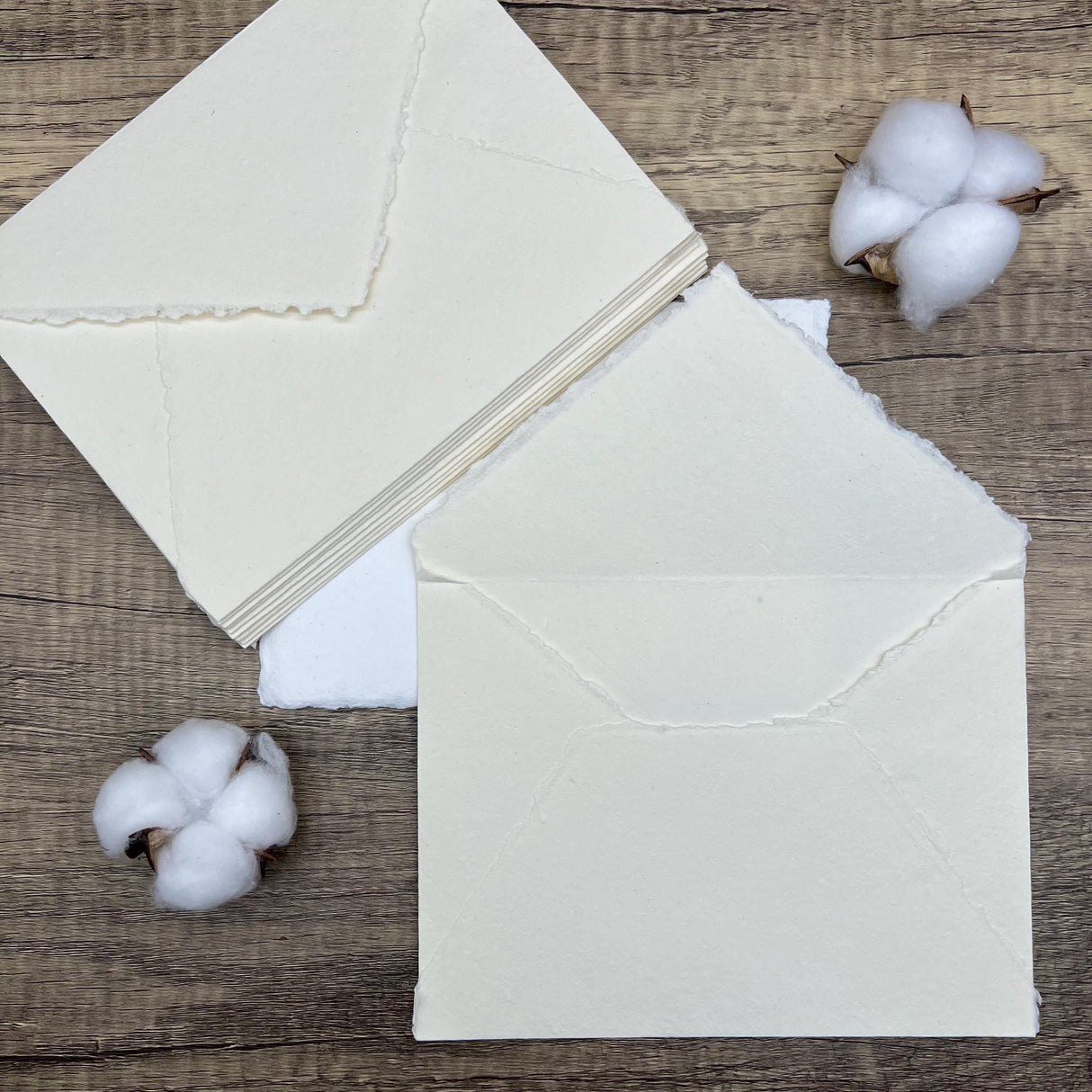 Ivory Handmade Cotton Envelopes (Set of 10)