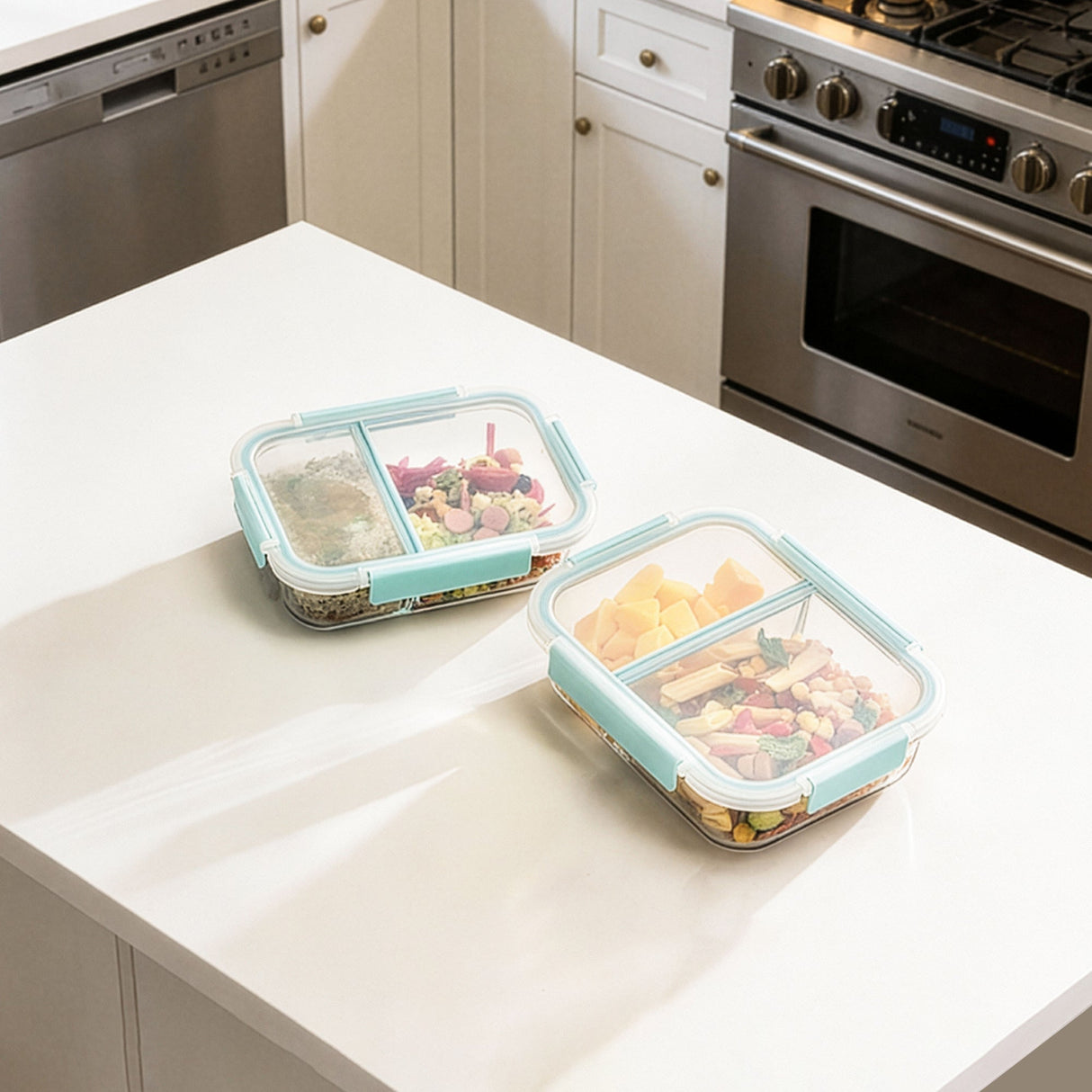 Glass Bento Box - Divided (Vanilla)