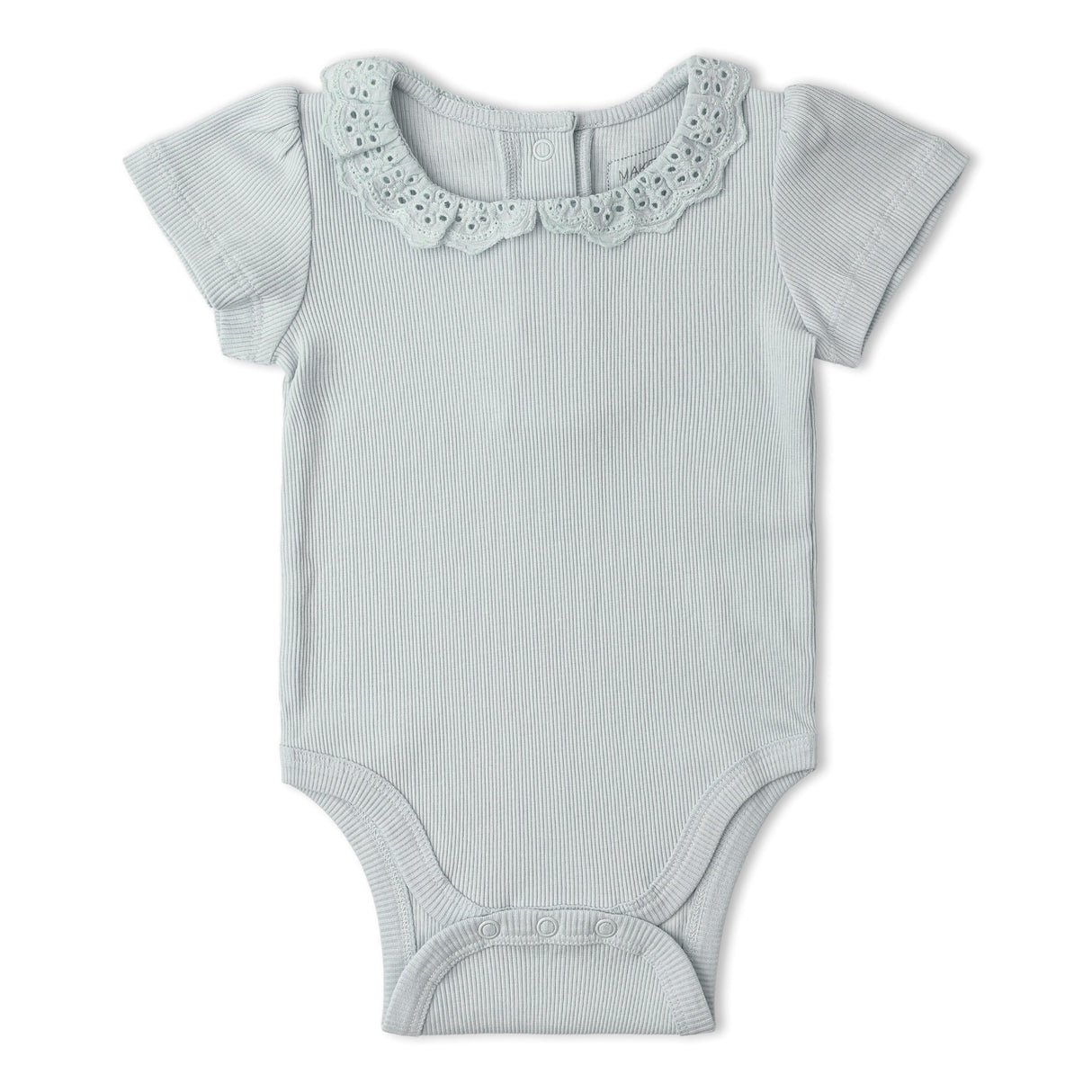Organic Lace Collar Onesie & Tights Set - Fog