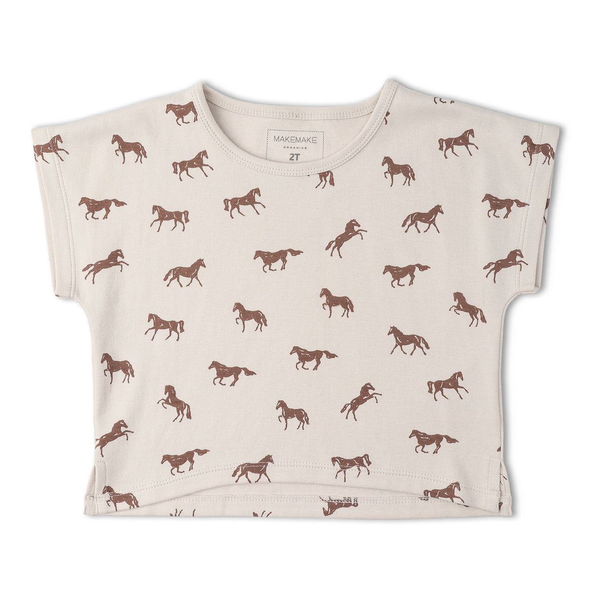 Organic Drop Shoulder Tee & Shorts Set - Horses