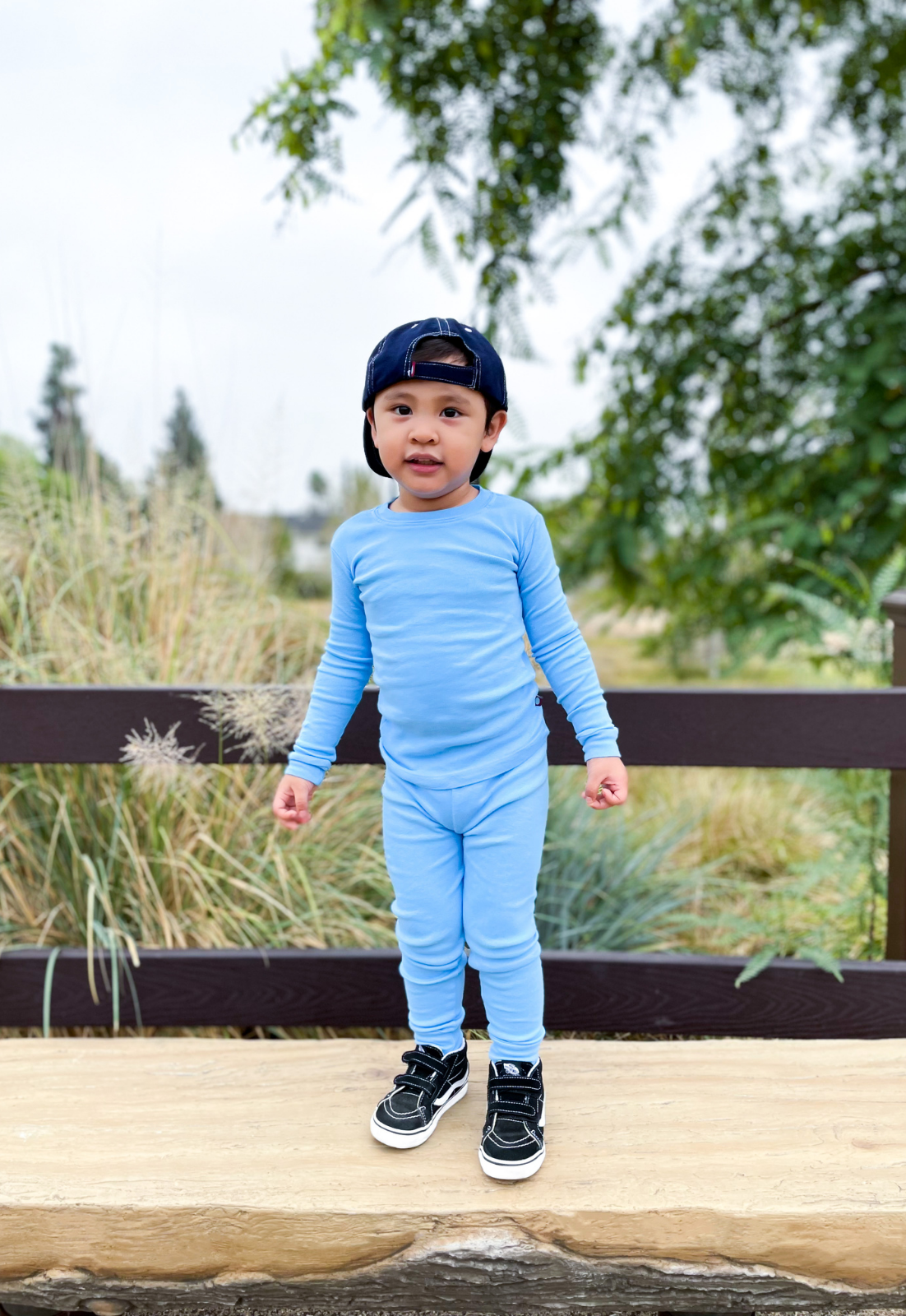 Boys and Girls Soft Organic Cotton Snug Fit Pajama Sets | Smurf Blue