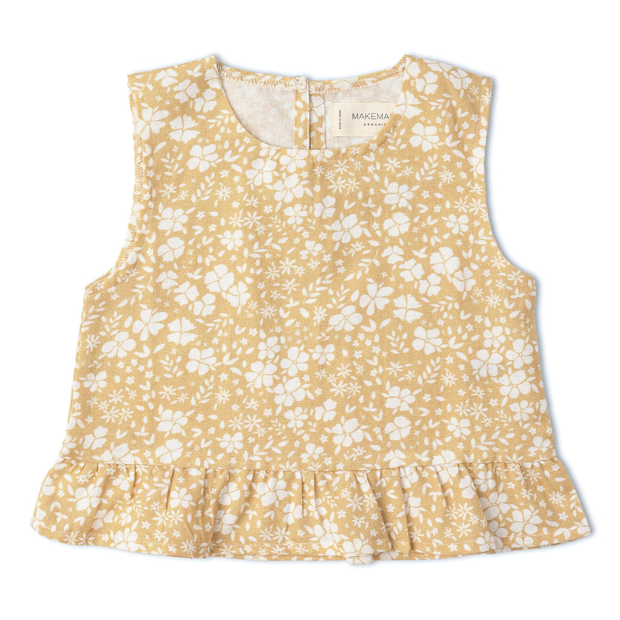 Organic Ruffle Top & Pants Set - Yellow Blossom