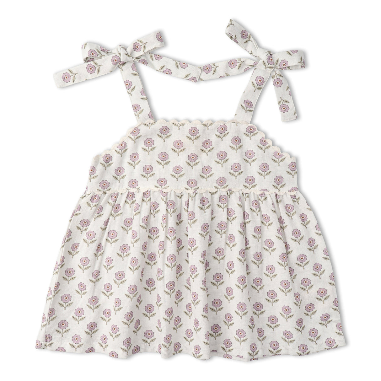Organic Tie Up Top & Shorts Set - Lavender