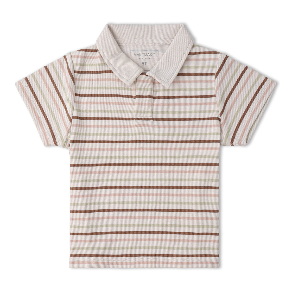 Organic Collar Tee & Shorts Set - Terra Stripes