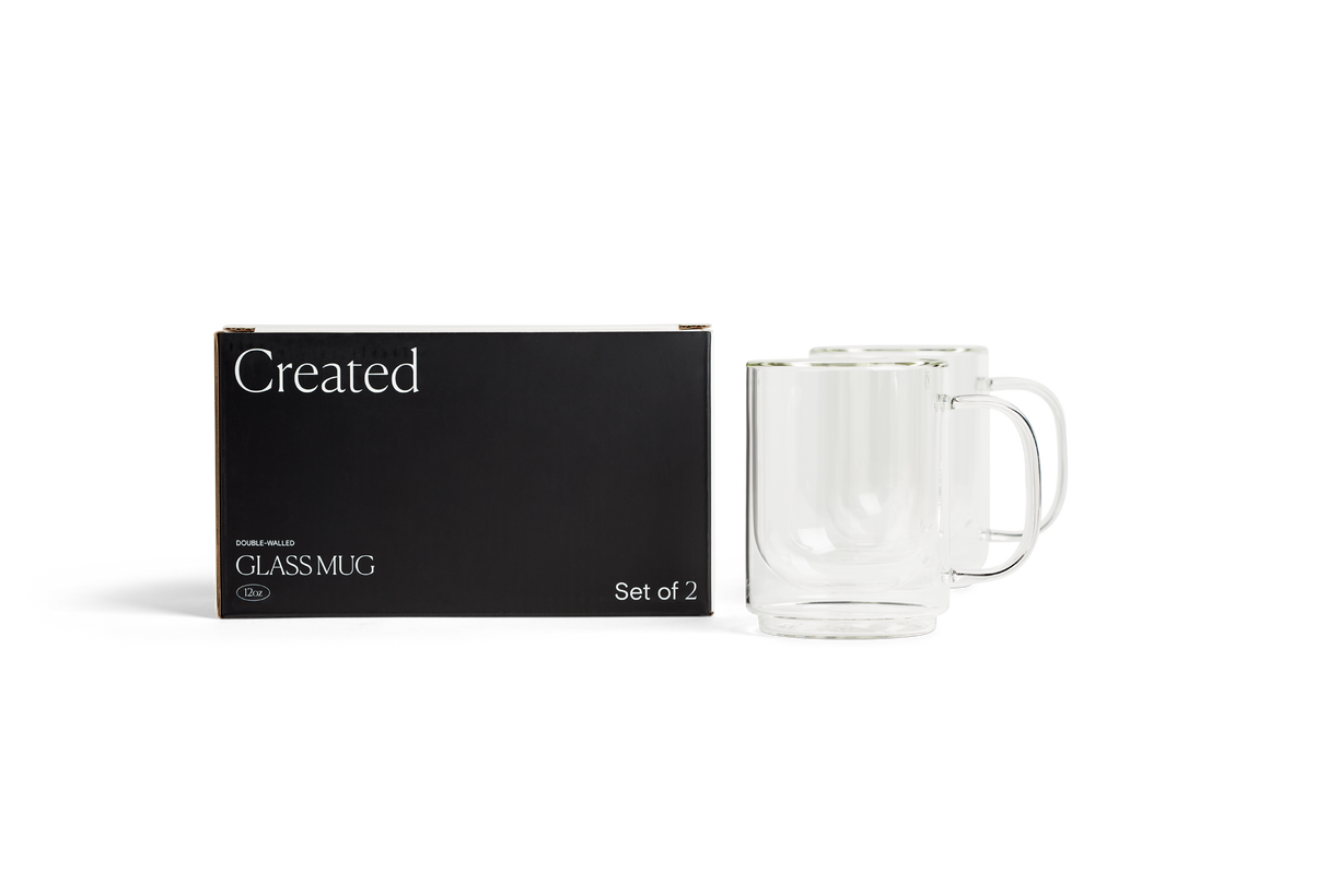 Cove 12oz Glass Mug - Set of 2 - Clear - Restocking Mid March