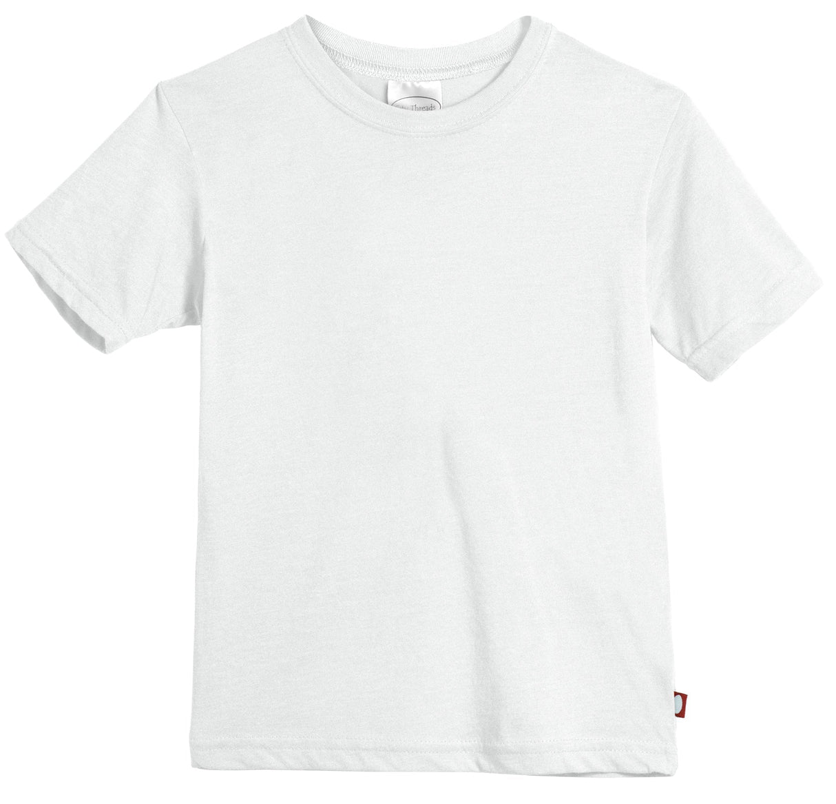 Boys Soft Organic Cotton Jersey Short Sleeve Crew Tee | White
