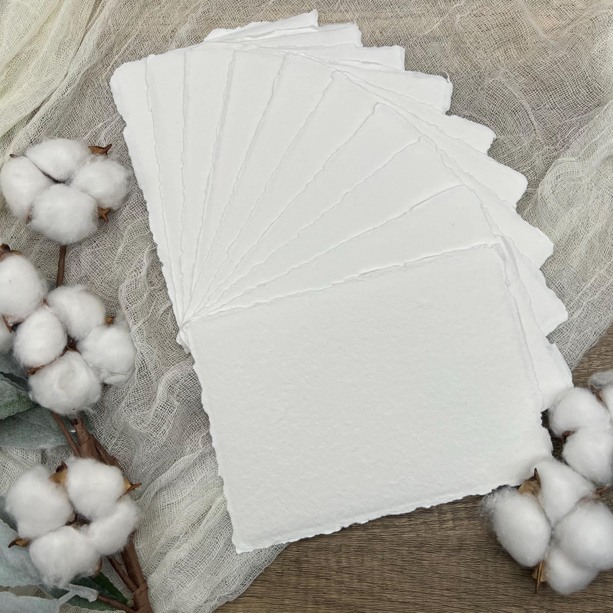 White 150gsm Handmade Cotton Paper (Set of 10)
