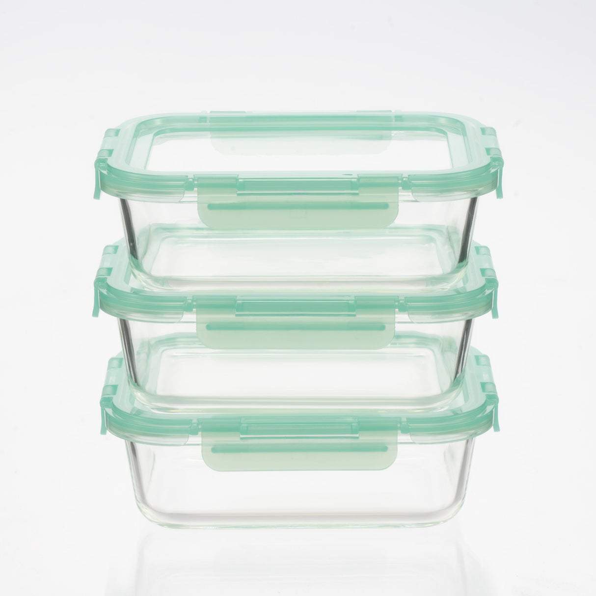 Glass Containers with Flexible Silicone Lids - Set of 3