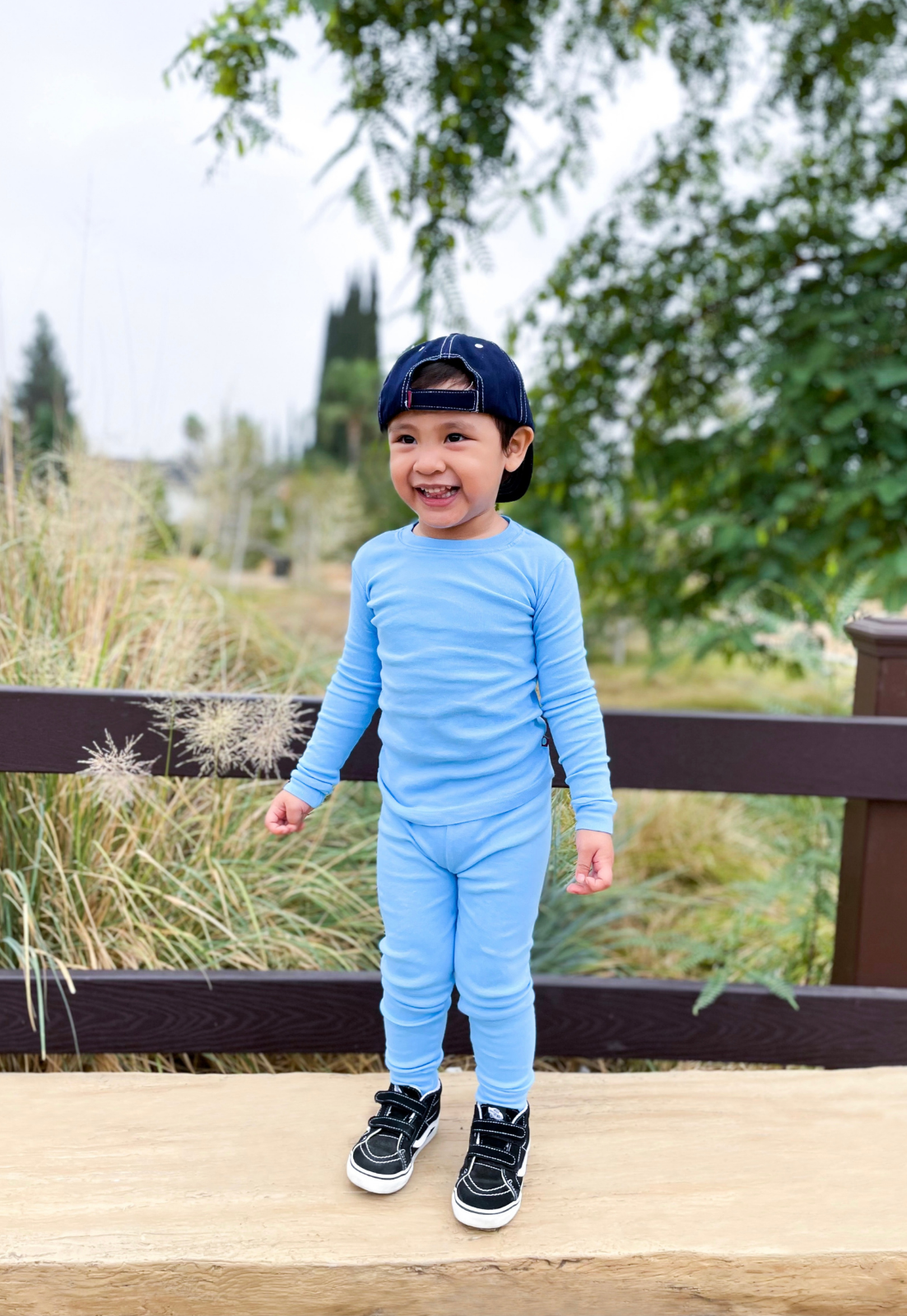 Boys and Girls Soft Organic Cotton Snug Fit Pajama Sets | Smurf Blue