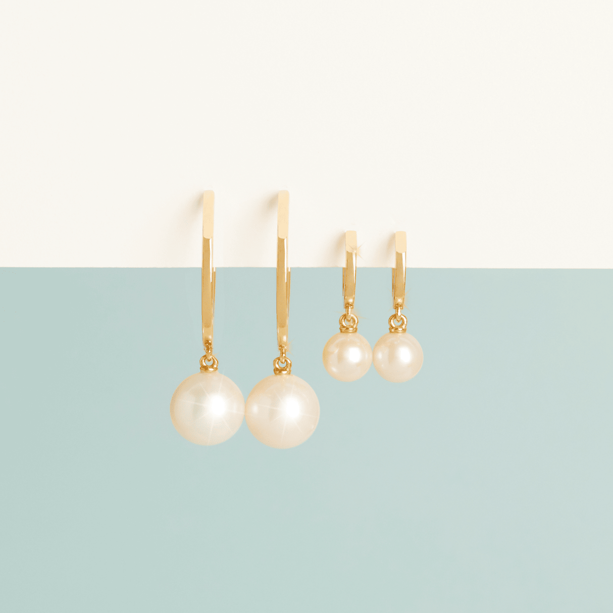 Pearl Huggie Earrings