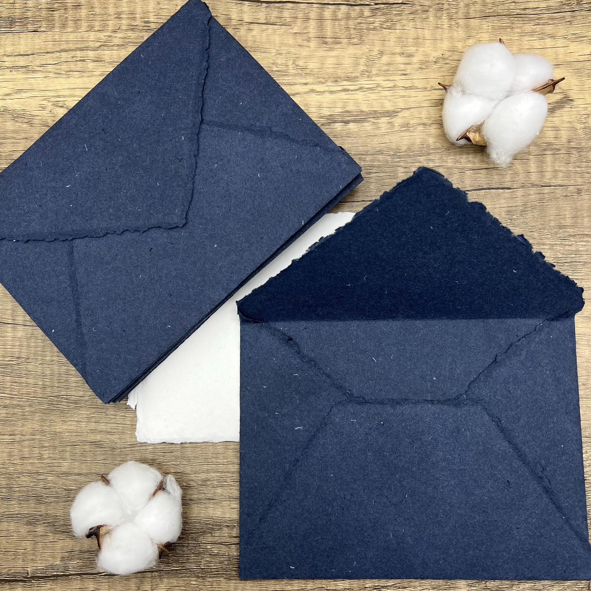 Indigo Handmade Cotton Envelopes (Set of 10)