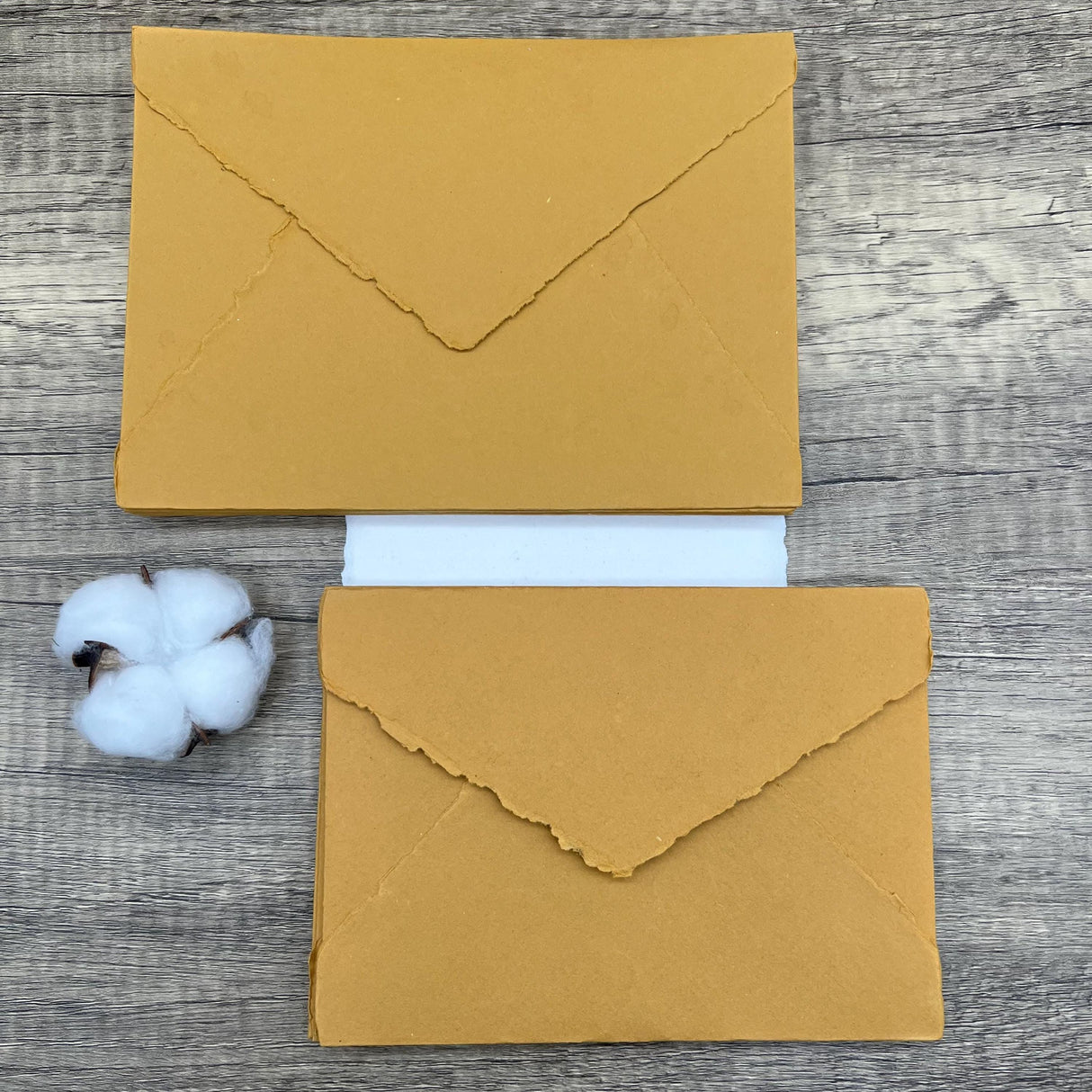Honey Gold Handmade Cotton Envelopes (Set of 10)