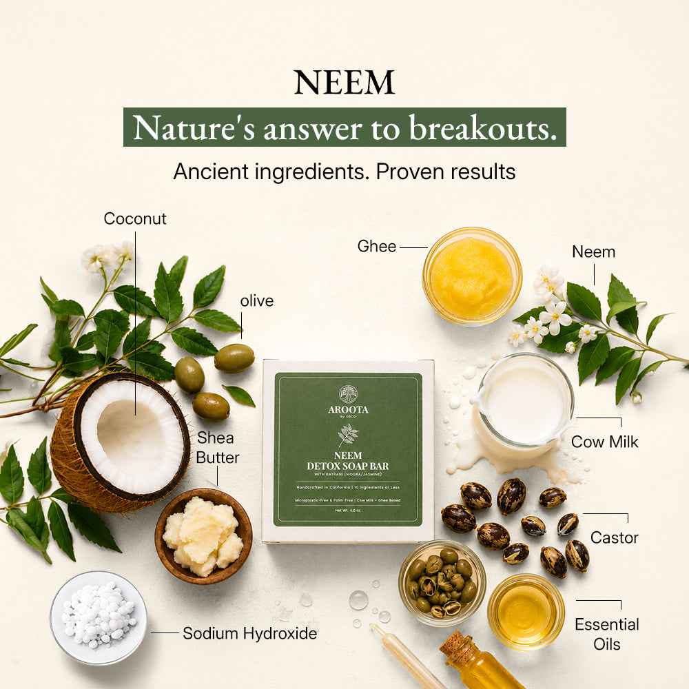 Ayurvedic Neem Cleansing Soap Bar with Cow Milk & Ghee (Tridoshic)