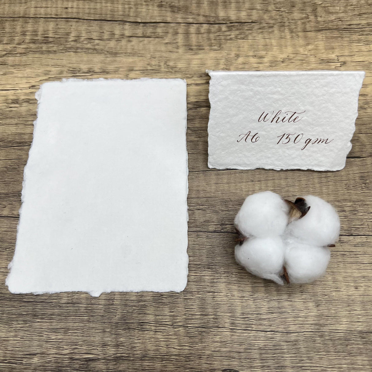 White 150gsm Handmade Cotton Paper (Set of 10)