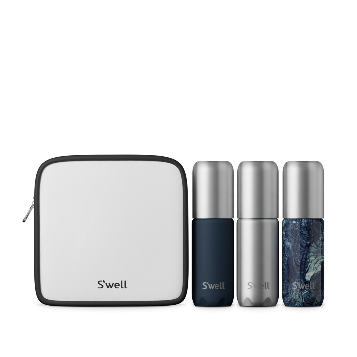 Azurite Travel Bottle Set (3-Pack with Recycled Toiletry Bag)