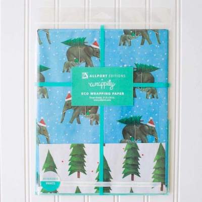 Elephant Tree • Double-Sided Eco Wrapping Paper • Holiday Edition