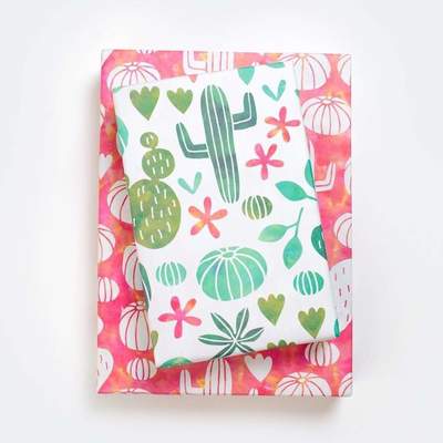 Watercolor Cactus • Double-Sided Eco Wrapping Paper • Everyday Edition