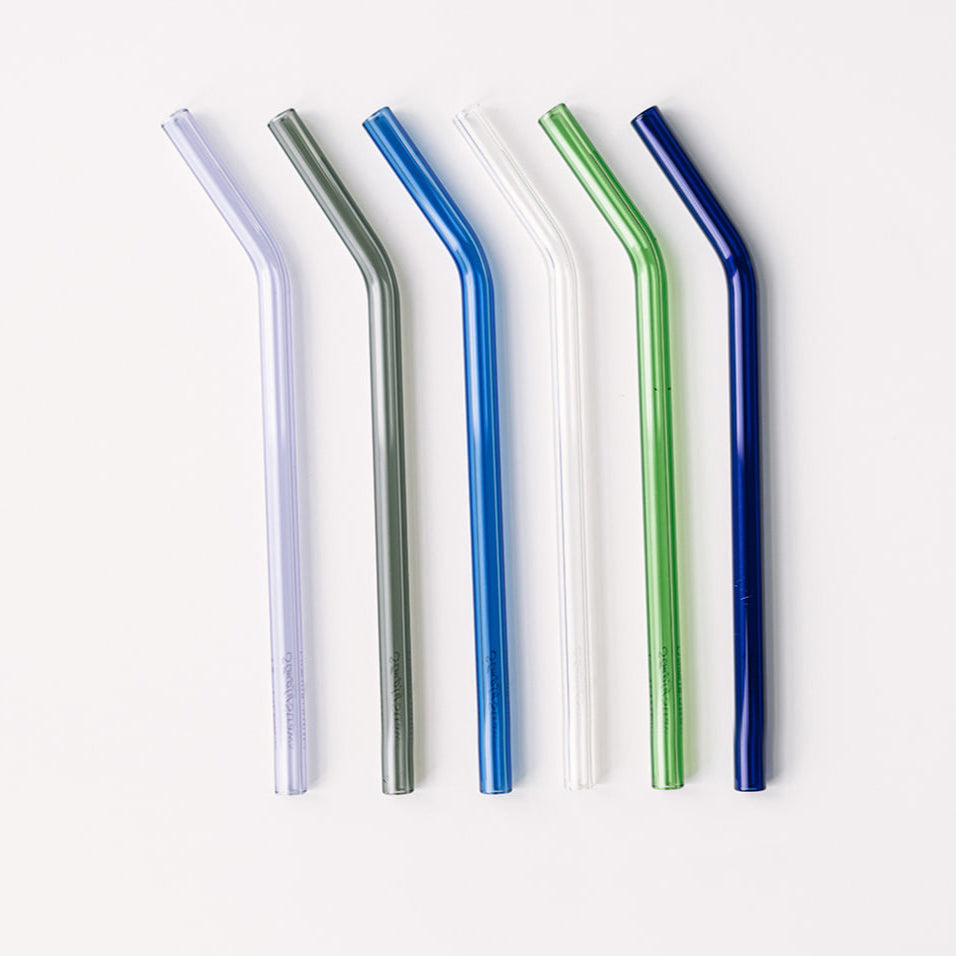 Classic 6" Glass Straw Set - Seaglass