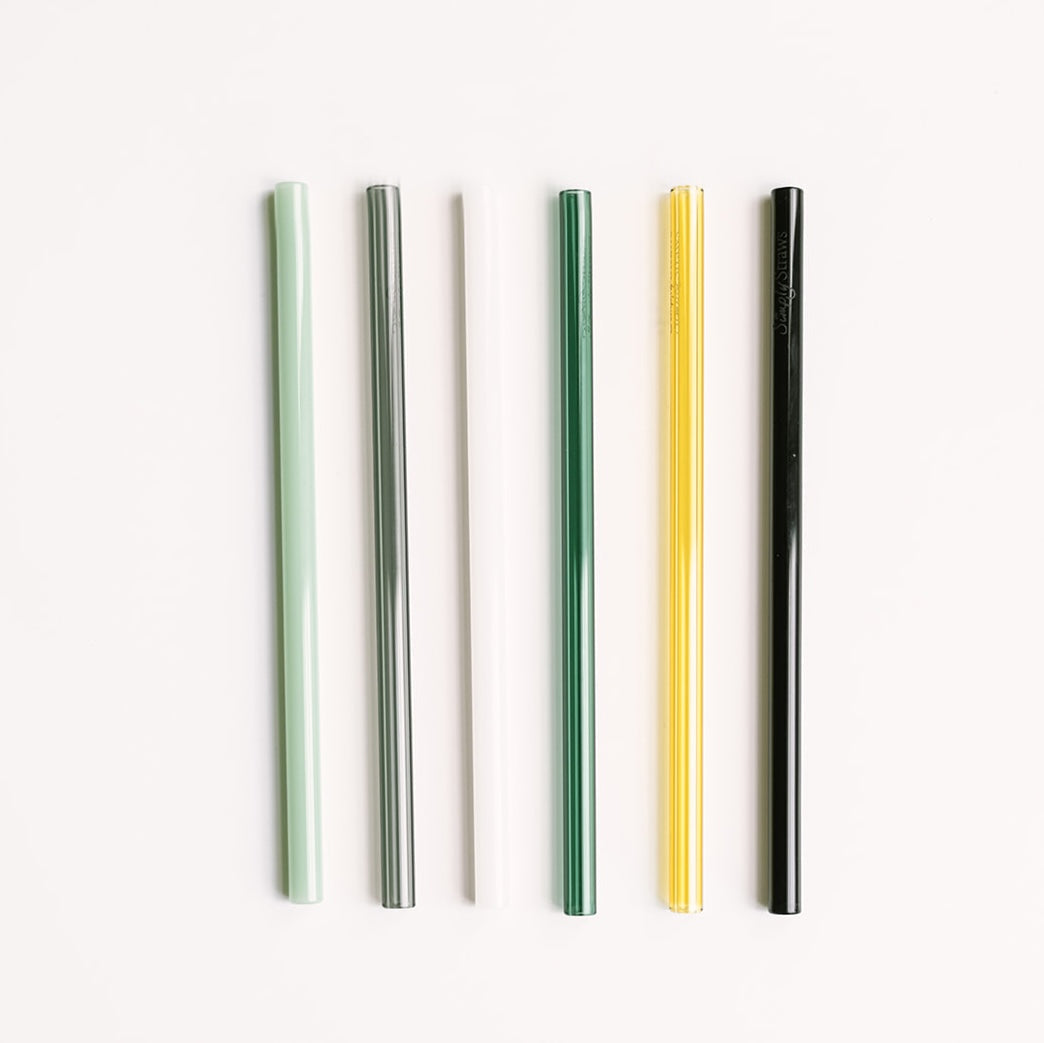 Classic 6" Glass Straw Set - Fjord Mist