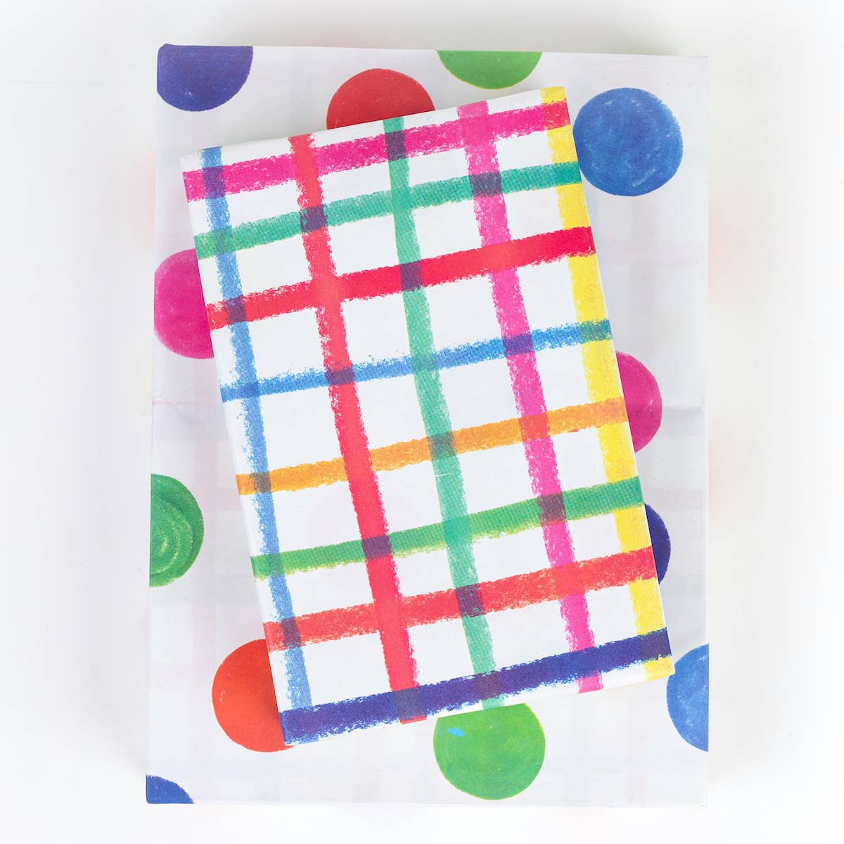 Jumbo Plaid/Dot • Double-Sided Eco Party Wrapping Paper
