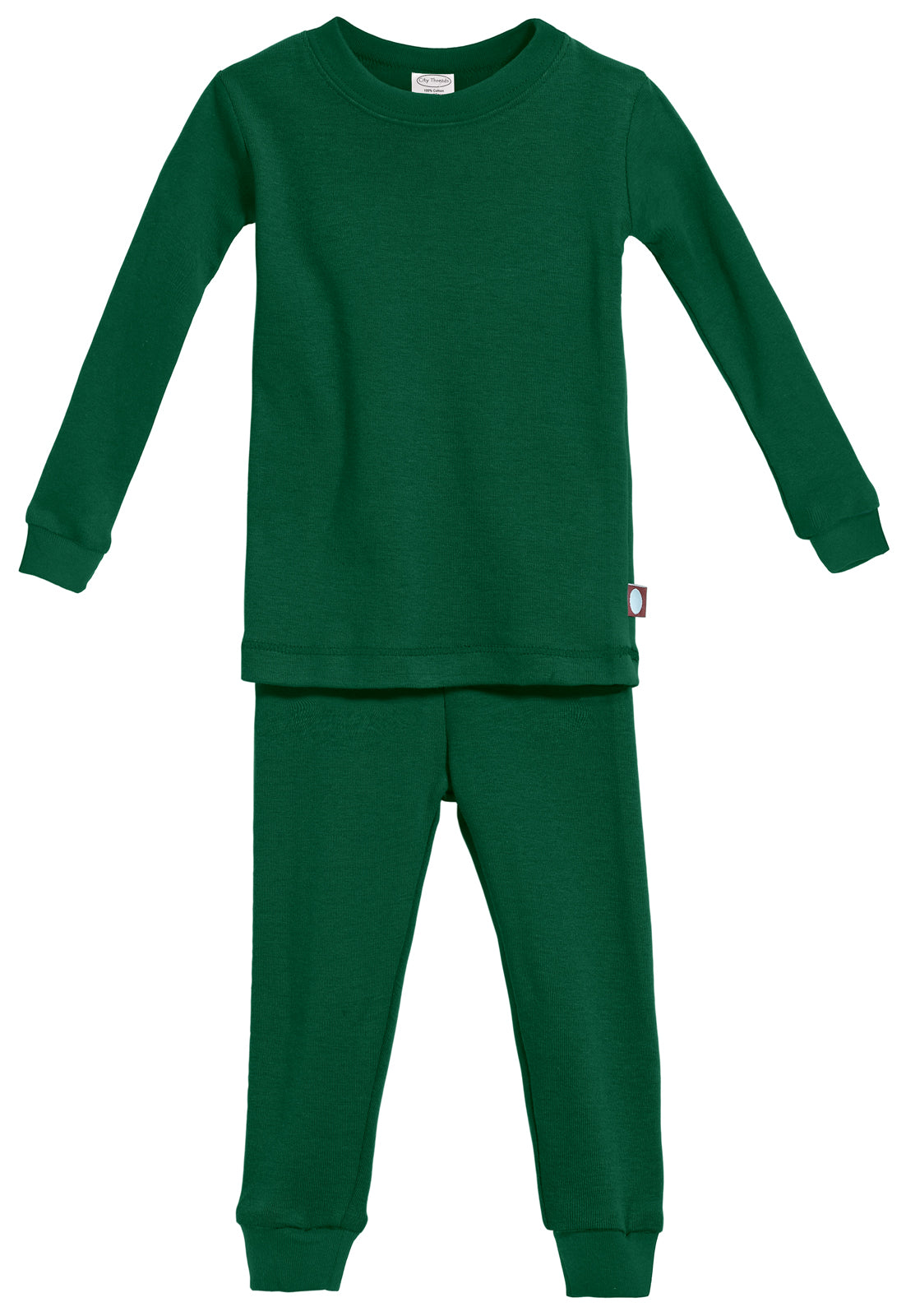 Boys and Girls Soft Organic Cotton Snug Fit Pajama Sets | Forest Green