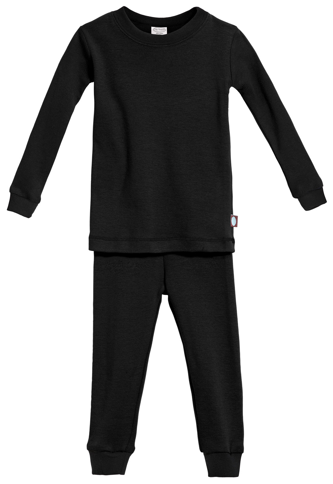 Boys and Girls Soft Organic Cotton Snug Fit Pajama Sets | Black