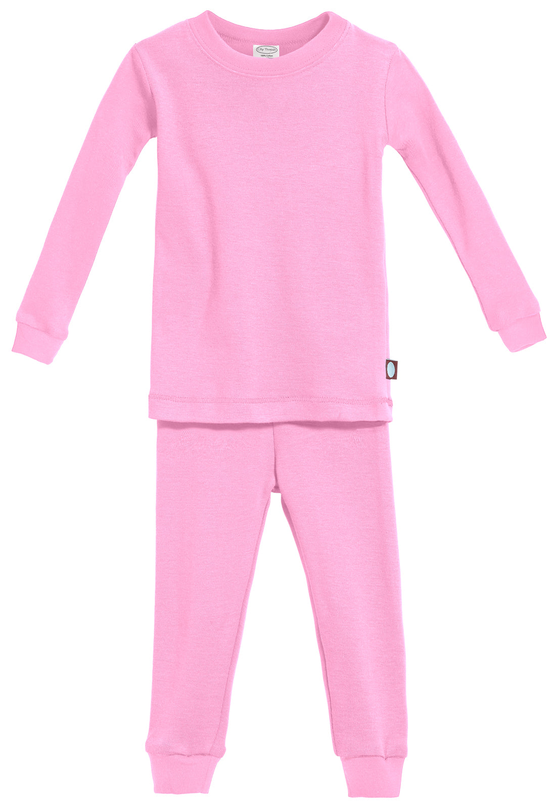 Boys and Girls Soft Organic Cotton Snug Fit Pajama Sets | Medium Pink