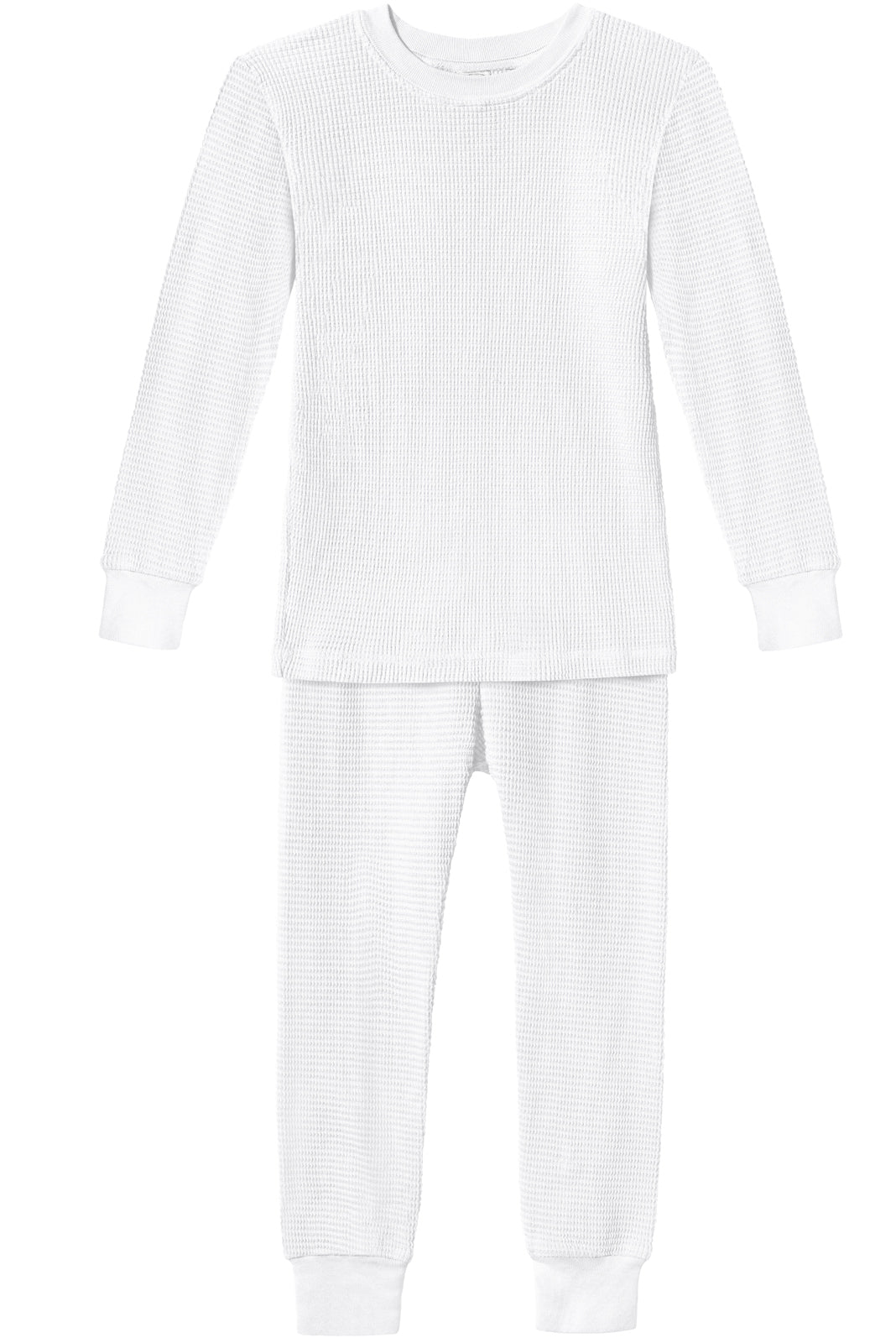 Boys and Girls 100% Cotton Soft & Warm Heavier Thermal Long John Set | White