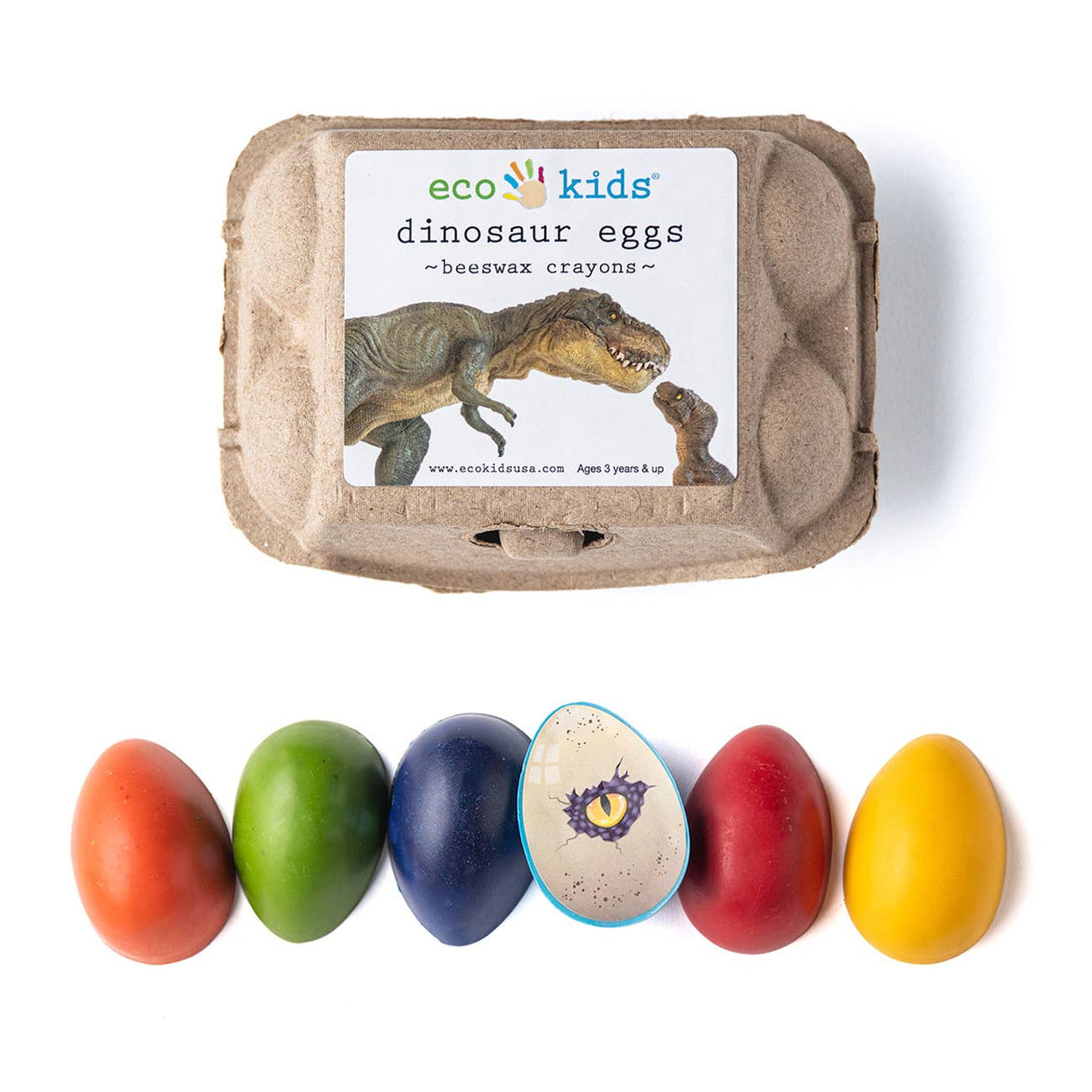 Dinosaur Eggs Beeswax Crayons Set of 6