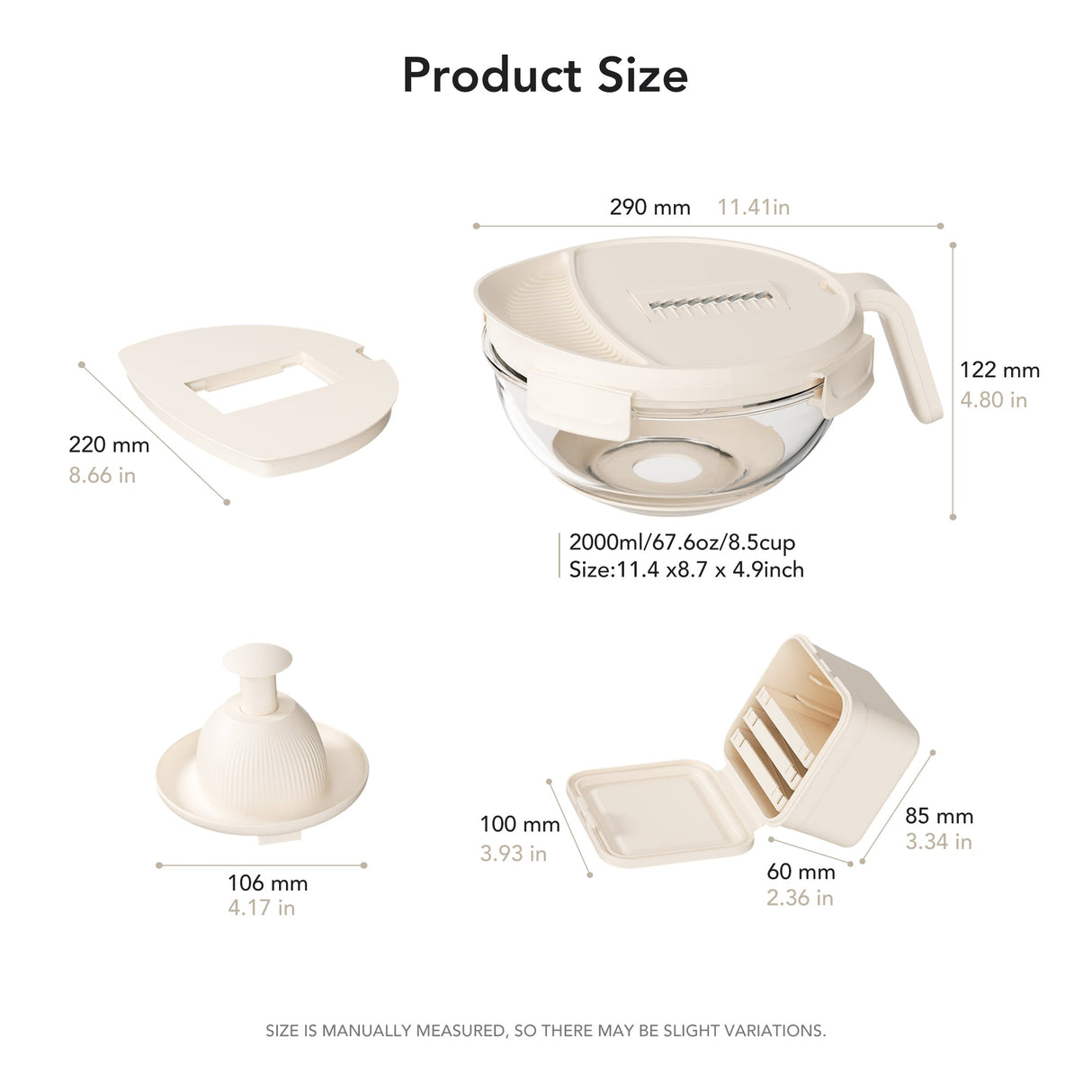 Multipurpose Glass Grater/Salad Bowl