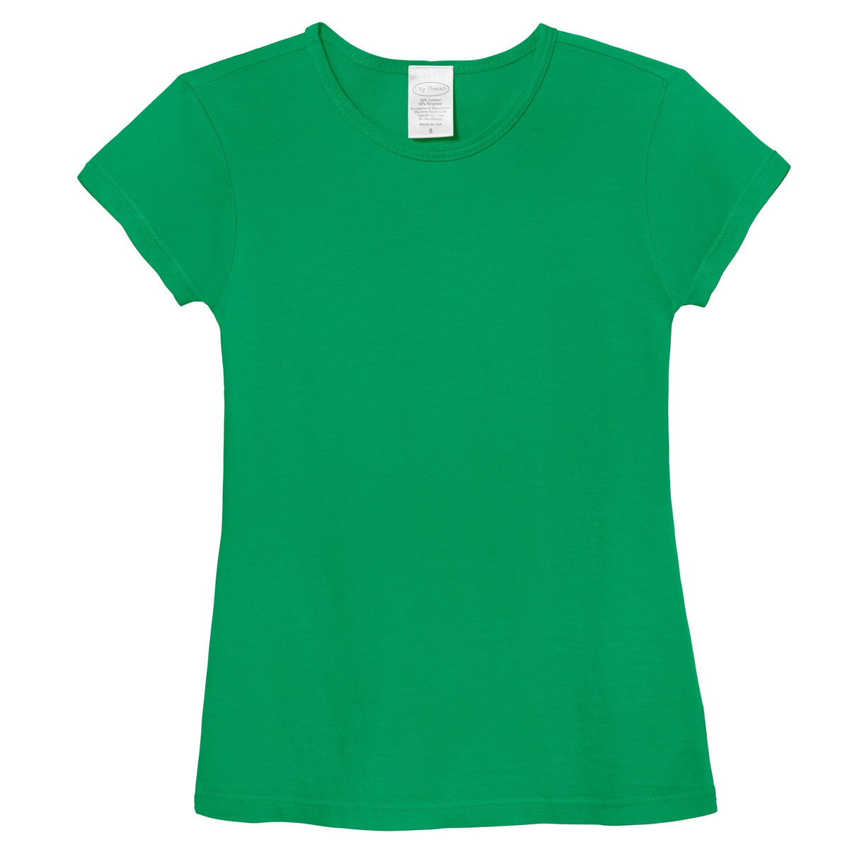 Girls Soft Organic Cotton Jersey Cap Sleeve Crew Tee | ELF