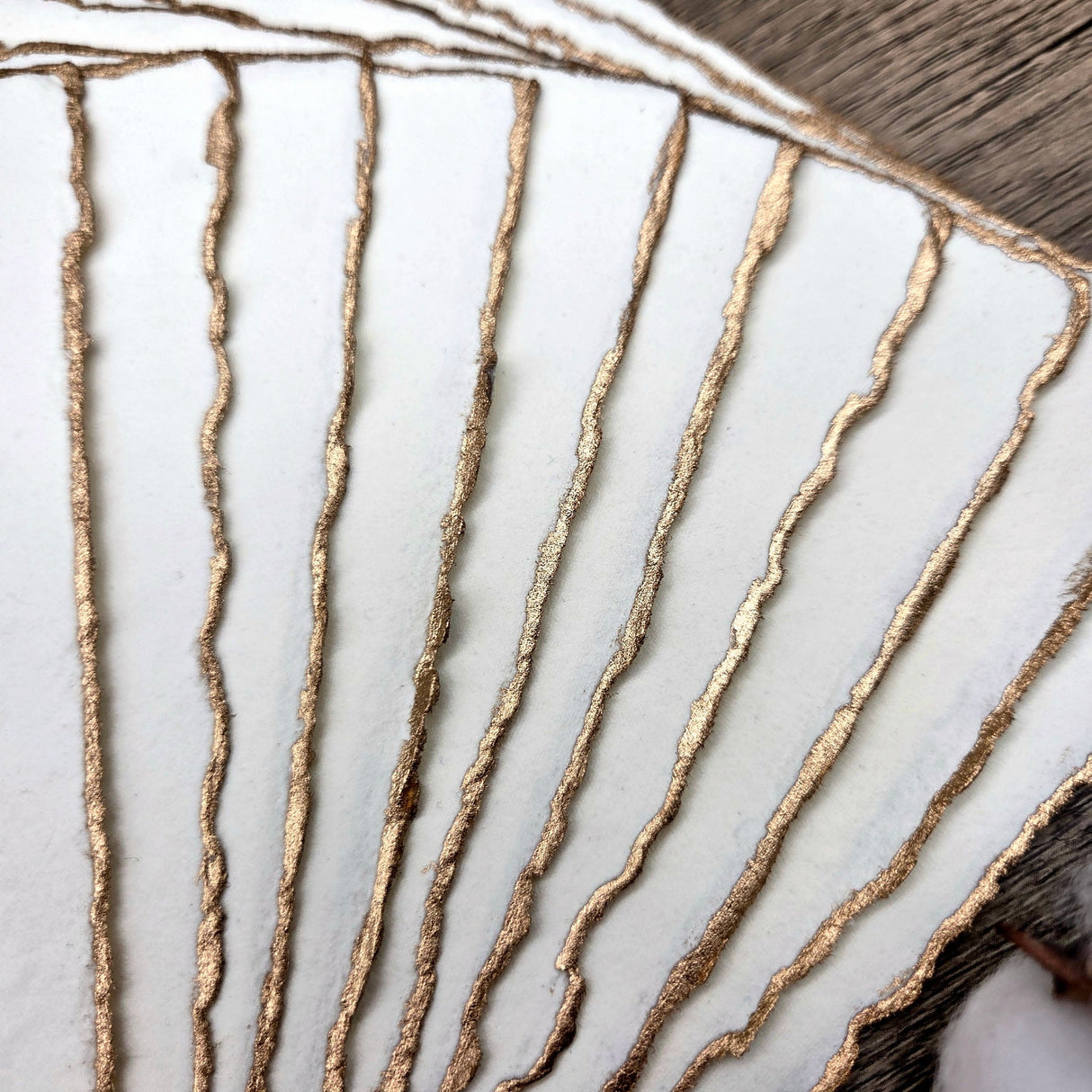 White Gold Trim Handmade Cotton Paper (Set of 10)