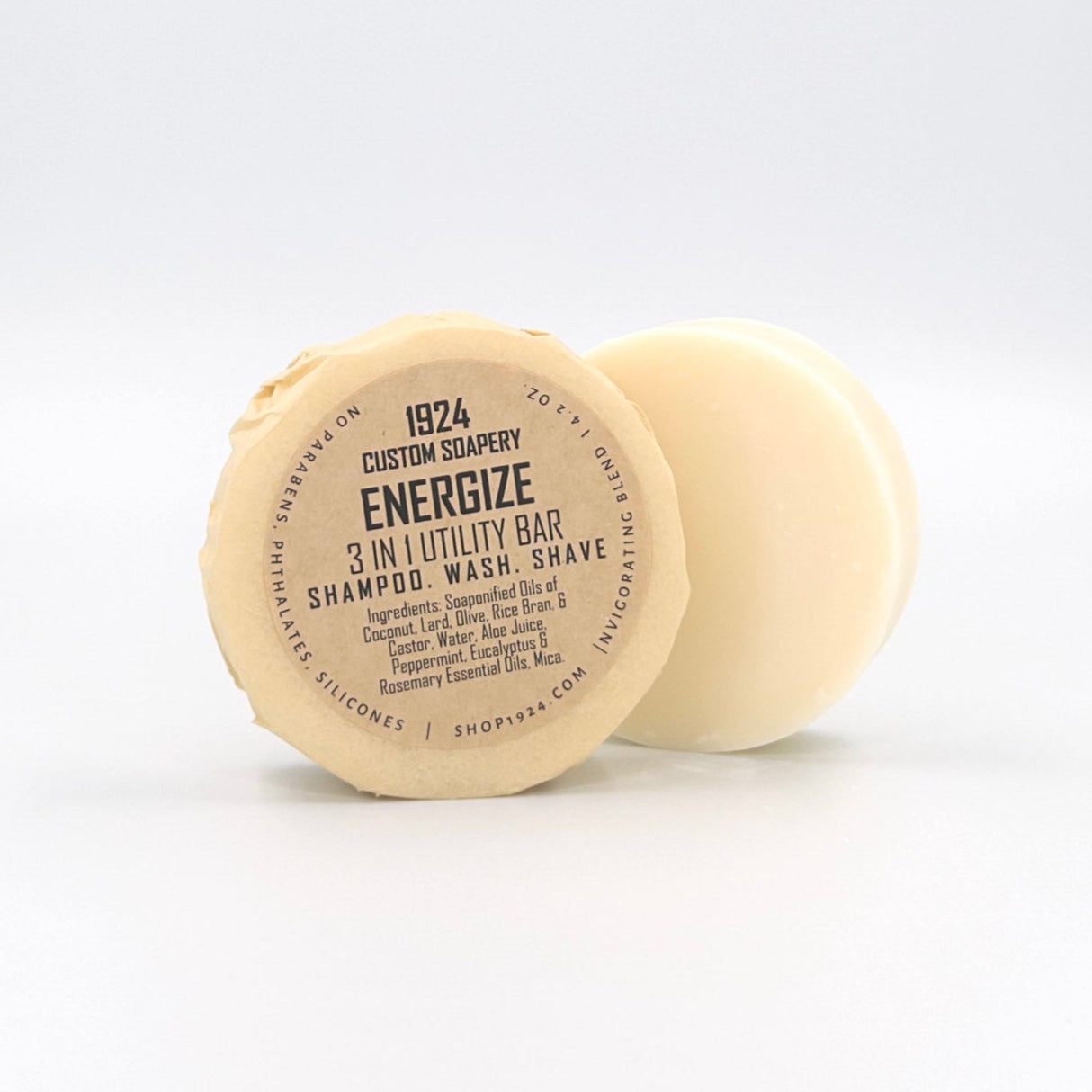 Energize 3-in-1 Utility Bar: Shampoo. Wash. Shave.
